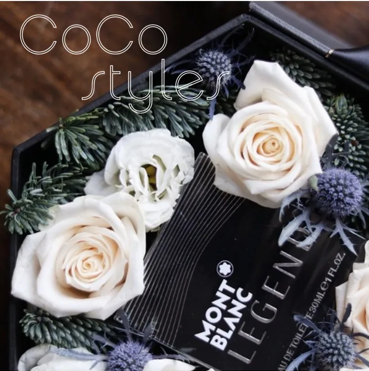 Cocostyles bespoke пустой элегантный шестигранный жесткий чехол цветок коробка с лентой для романтической свадьбы или День святого Валентина подарочный набор