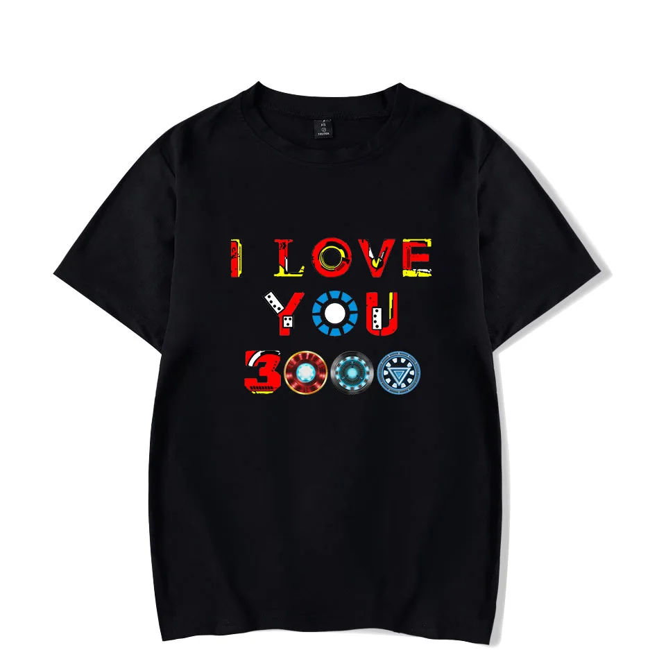 

2019 Summer New I Love You 3000 Times Casual Trend Loose Men's and Women's T-shirts Funny T Shirts Streetwear Hip Hop
