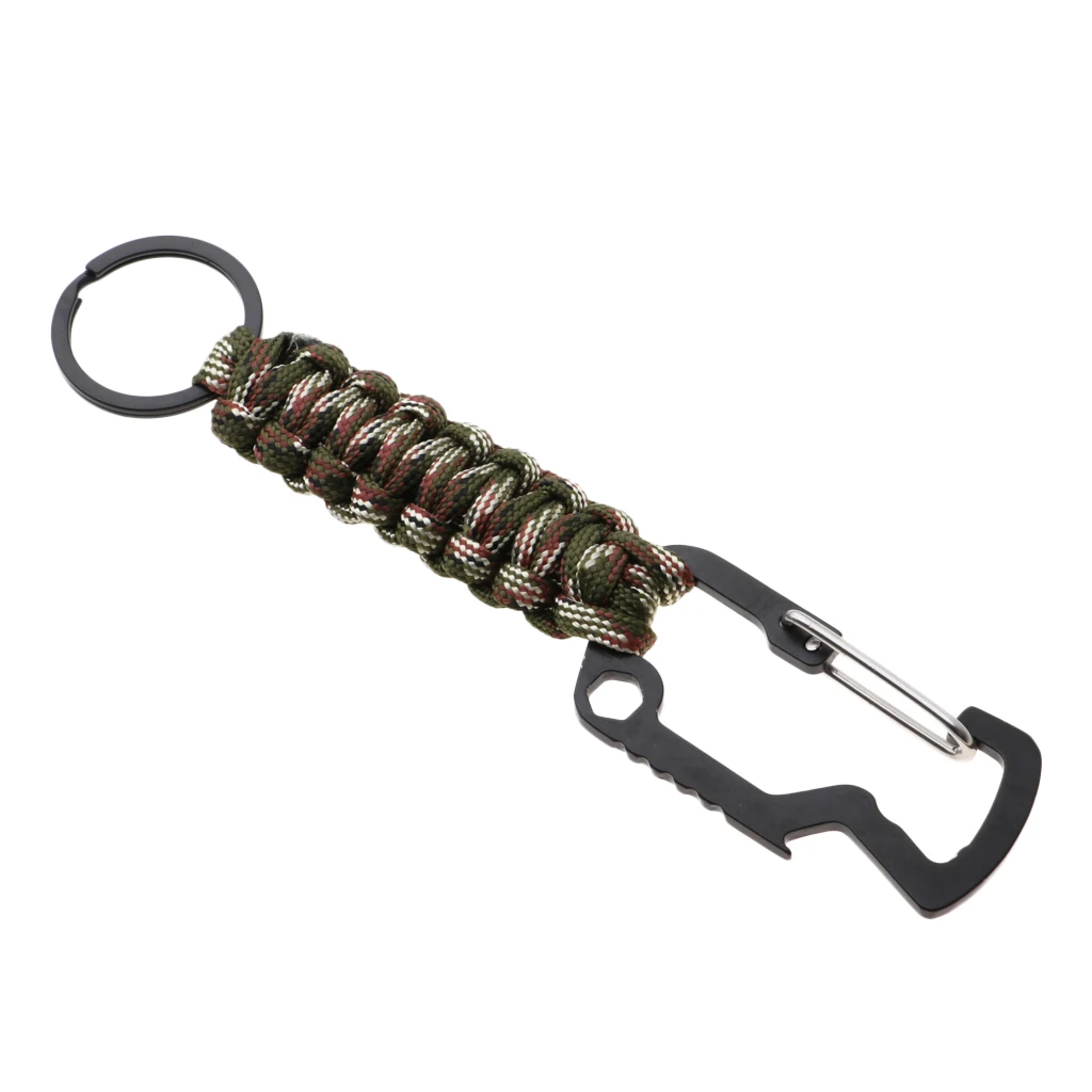  Molle Paracord Keychain Carabiner Hook Braided Lanyard Utility Kit  Molle Key Ring Holder Belt Clip Buckle Carabiner