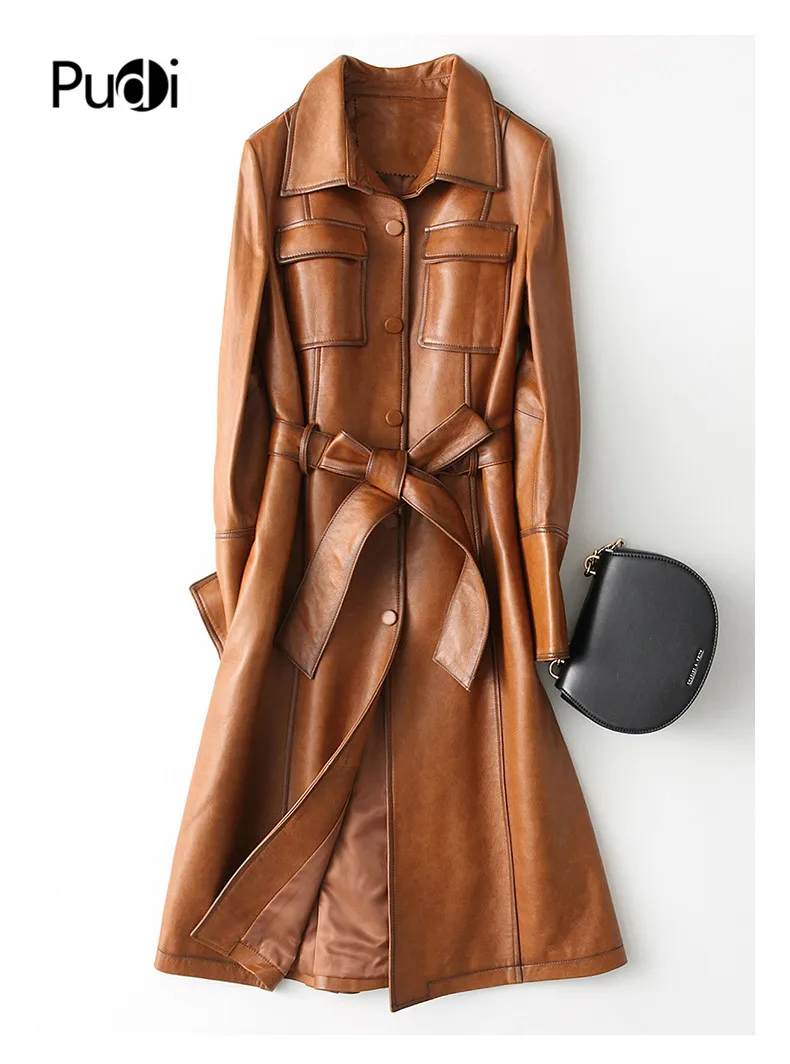 

PUDI A28214 2019 New women dress style genuine sheep leather coat lady simple style Jacket fall/winter coat