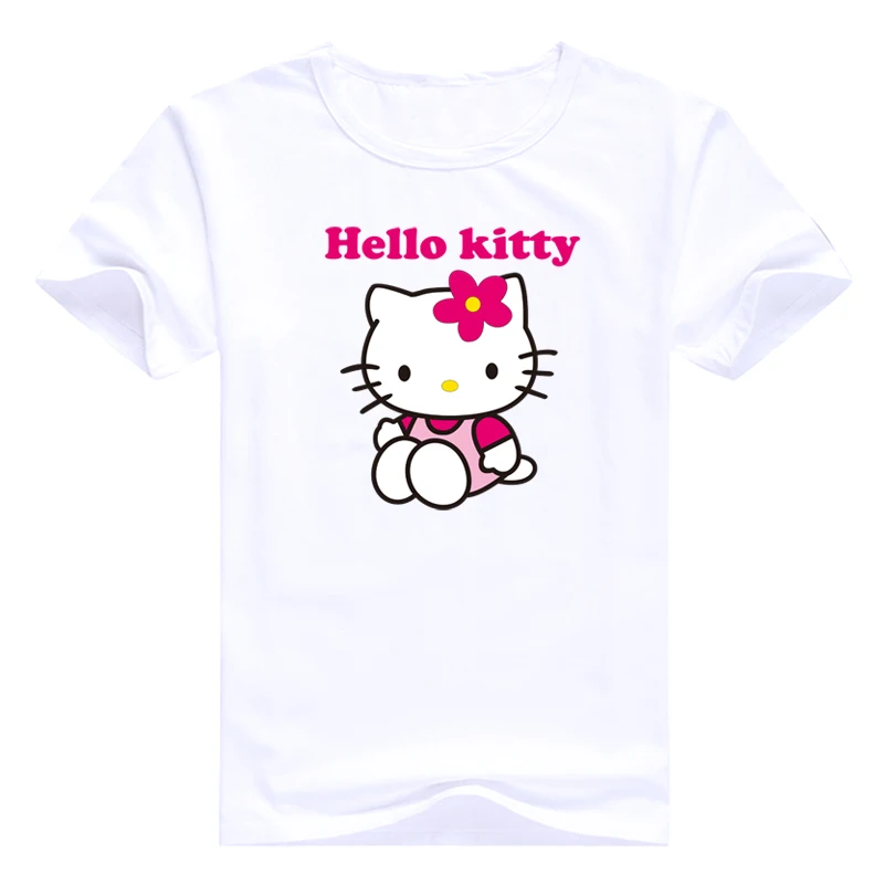 Милые дизайнерские топы, футболки с изображением hello kitty, Женская Футболка harajuku kawaii, хорошее качество, женская брендовая одежда для девочек