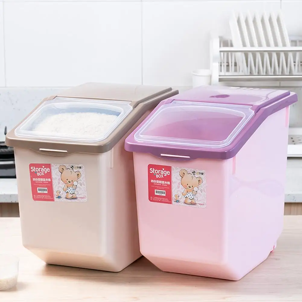 Storage Box 5kg 10kg 15kg Plastic Sealed Moisture-proof Container With Large Capacity Rice Dried Food Cereal Dispenser Organizer