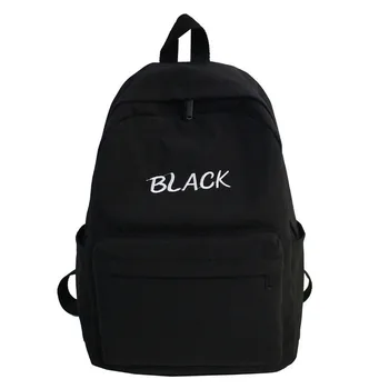 

Backpacks Women School Backpack for Teenage Girls Female Large Capacity Solid Color Waterproof Nylon Casual Backpack #Zer