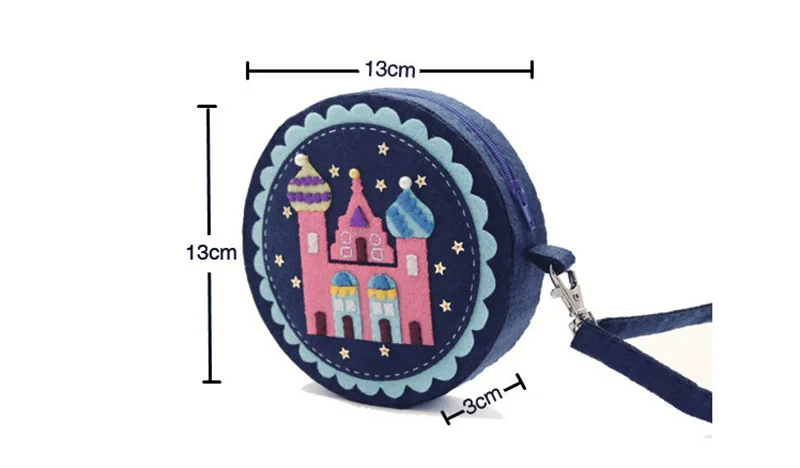 Замок стиль войлочный Кошелек для монет девушка Сумочка Войлок diy пакет ручной работы шитье портмоне для друзей день рождения специальные подарки