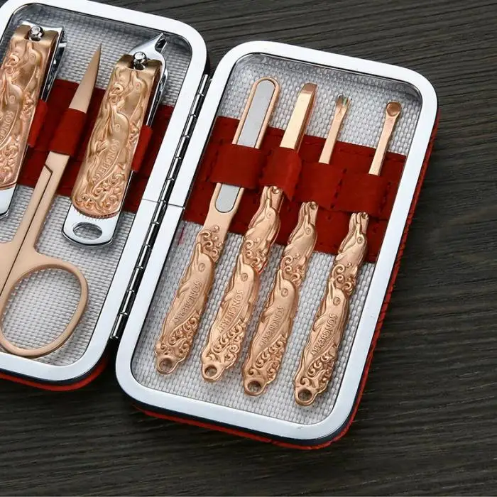 7 шт./компл. маникюрные педикюрные инструменты кусачки для стрижки ногтей набор из нержавеющей стали инструменты для ухода за красотой 669
