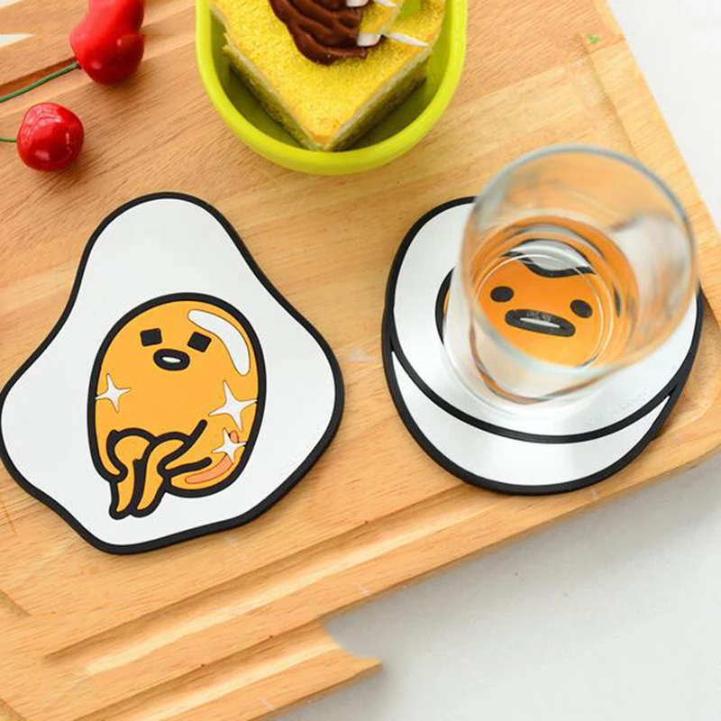 1 قطع الكرتون سيليكون الوقايات كأس حصيرة البيض شرب منصات الطعام مفرش طاولة المطبخ الاكسسوارات كوب شريط القدح حصيرة 2B