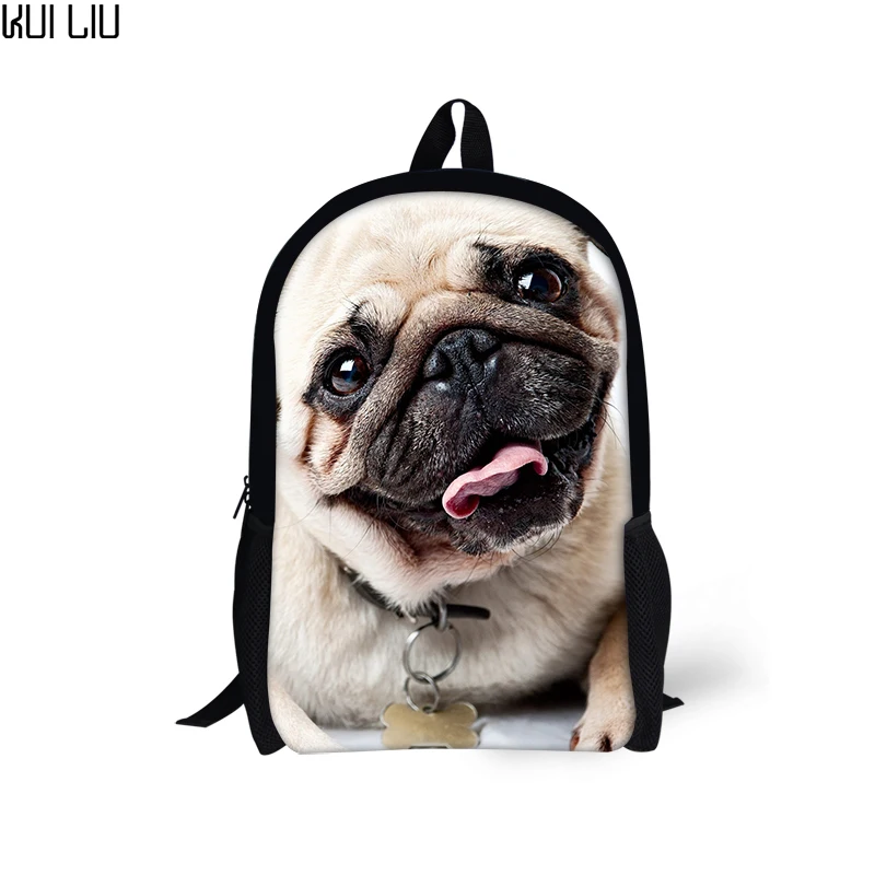 Детские рюкзаки в стиле преппи Kawaii Puppy Pug Bulldog Dogs школьный рюкзак с принтом для