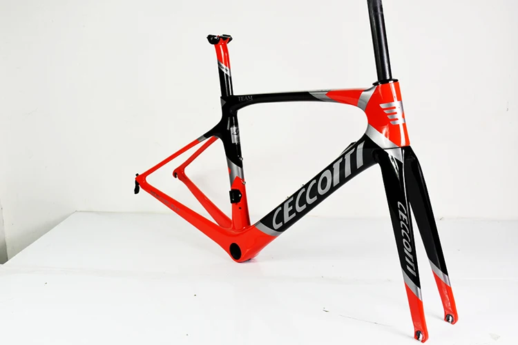 Ceccotti карбоновая рама для шоссейного велосипеда PF30/BB30 велосипедная Рама с гравием вилка зажим карбоновый дорожный велосипед новое поступление - Цвет: glossy PF30