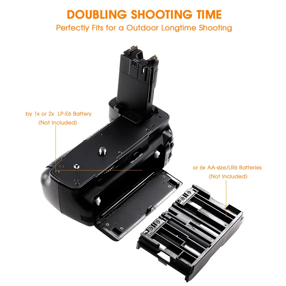 Comprar Travor Vertical bateria Grip para Canon 5D Mark II 5D2 reemplazo BG E6 trabajo con batería de LP E6