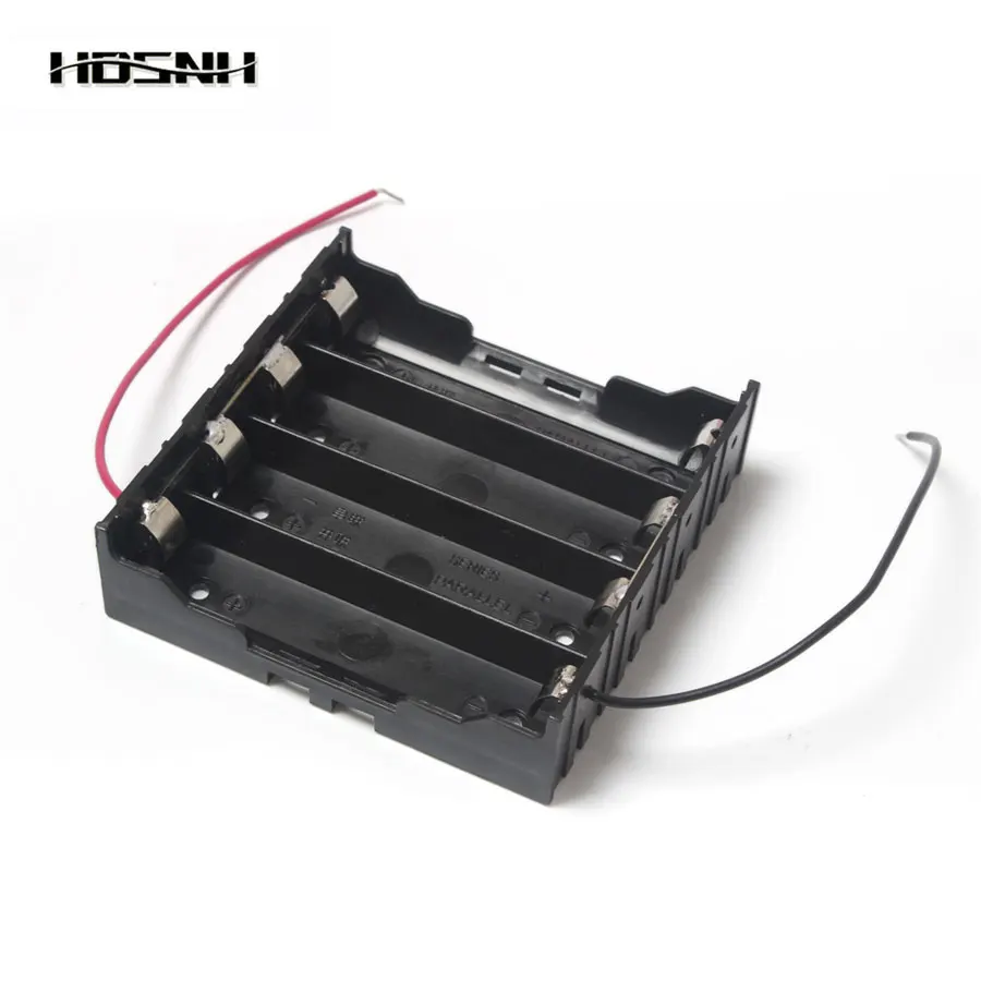 Plastic Black 4*18650 Series Parallel Battery Boxes Battery Holders