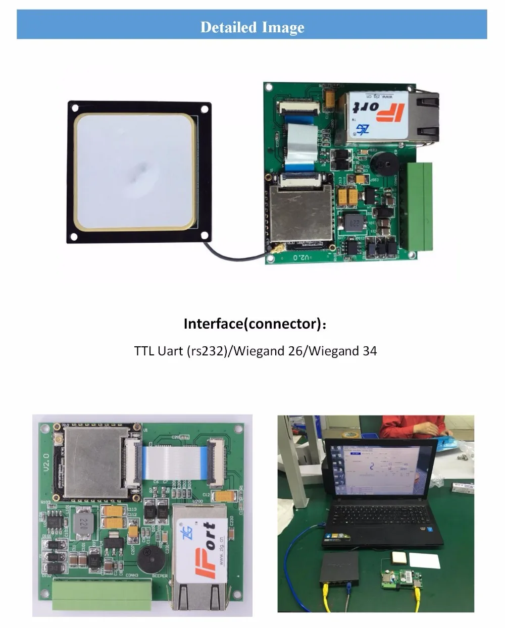 UHF RFID считыватель модуль RS232 USB интерфейс работает для 2dbi керамическая антенна uhf rfid тег образец для актива людей Система доступа