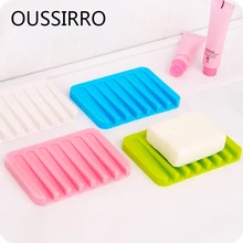 Практичный дренаж для мыла коробка Карамельный Цвет Мода гибкие силиконовые Мыльница пластина мягкие Ванная комната мыло держатель для домашнего хранения мыльницы