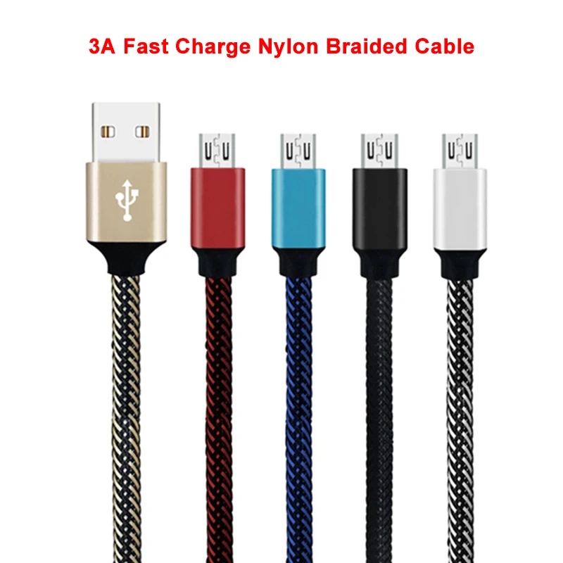 

Micro USB Cable Braided Data Cable 3A Fast Charge For HUAWEI P8 P7 Samsung S6 S7 Edge J3 J5 J7 Note 4 5 ASUS Zenfone 2 5 6 T45