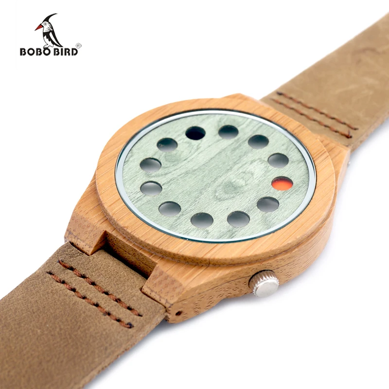 BOBO BIRD New Design Fashion Mens Wood Watches Business Bamboo Wooden Wristwatches Casual Clock Relojes Hombre C-A03