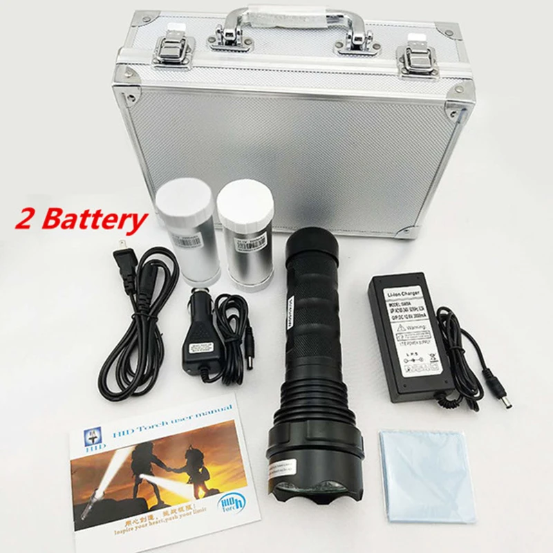 50W Powerful Flashlight HID Xenon Lights Zoomable Tactical Rechargeable Battery Waterproof Torch Le - 32865087415