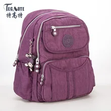 TEGAOTE 2017 Morral de La Escuela para Las Niñas Adolescentes Nylon Mochila Mochila Femenina Femenina Sólido Famosa Ocasional Mujeres Mochila Portátil