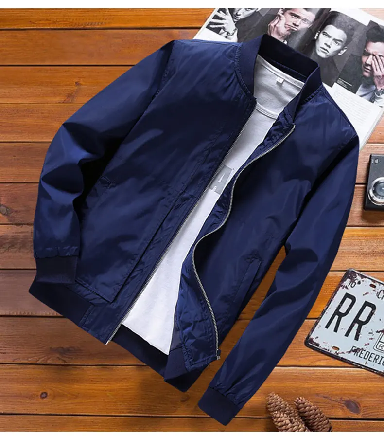 2018 Autumn Jacket Men Baseball Collar Spring Male Jackets Coat Man Flight Air Force jacket Plus Size 4XL Brand Clothing MuLS 03