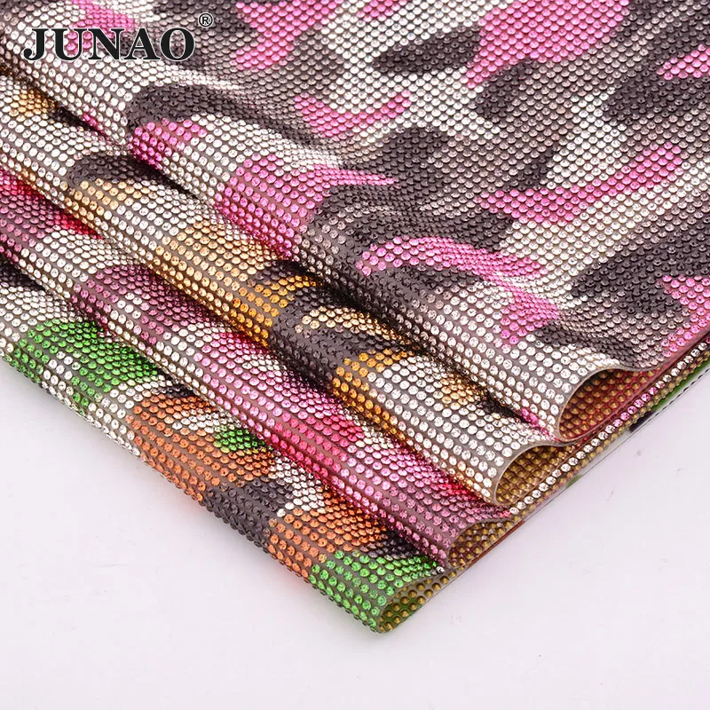 JUNAO 24x40 см камуфляжный кристалл окантовка горячая фиксация стразы отделка