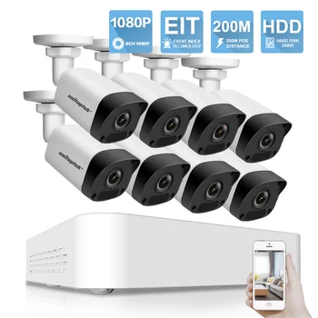 

Ultra 265 8CH 1080P POE NVR Kit With 8Pcs 2MP IP Camera Outdoor CCTV Security System 200M POE Distance Video Surveillance System