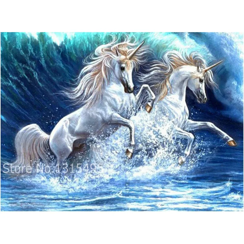 

Mosaic kits Rubik Cube Diamond Painting cross stitch diamond pattern embroidery horse full picture pastes wall stickers artN011