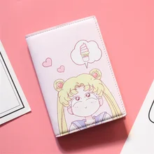 Модная женская кожаная обложка для паспорта Сейлор Мун, держатель для паспорта, сумка для девочки, чехол для паспорта, кошелек, лицензия, кредитный держатель для карт