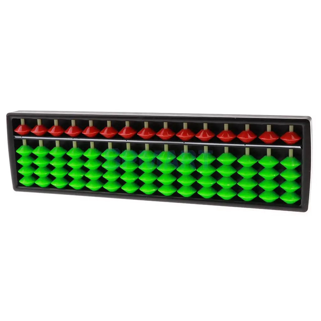 15 Rods Red & Green Beads Abacus Arithmetic Number Counting Tool Maths Learning Aid Toy