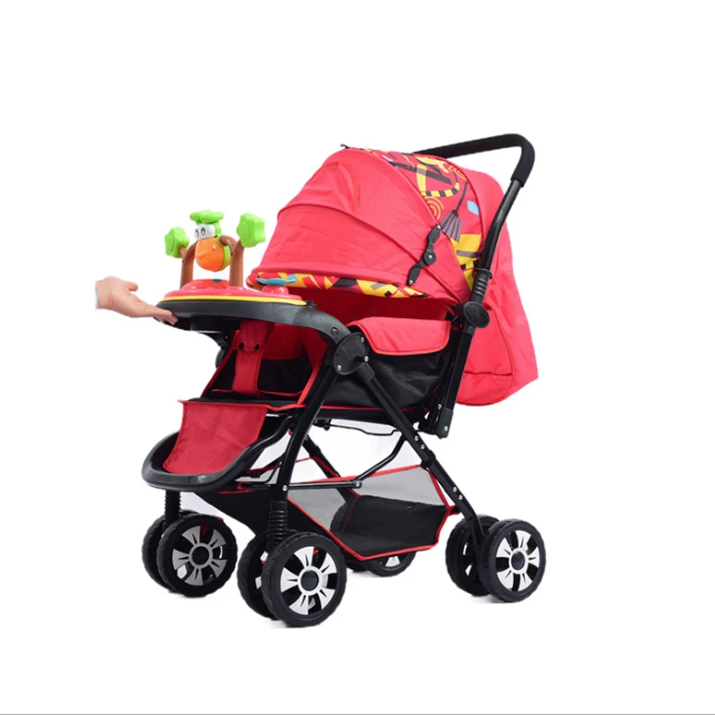 Складная коляска прогулочная детская коляска от 0 до 3 лет Многоцветный выбор поднос для еды и музыкальная шкатулка