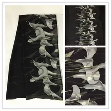 140 см набивной натуральный шелк шифон ткань для рукоделия материал шитье женское платье шарф Одежда Текстиль шелк 6 момме DSF16