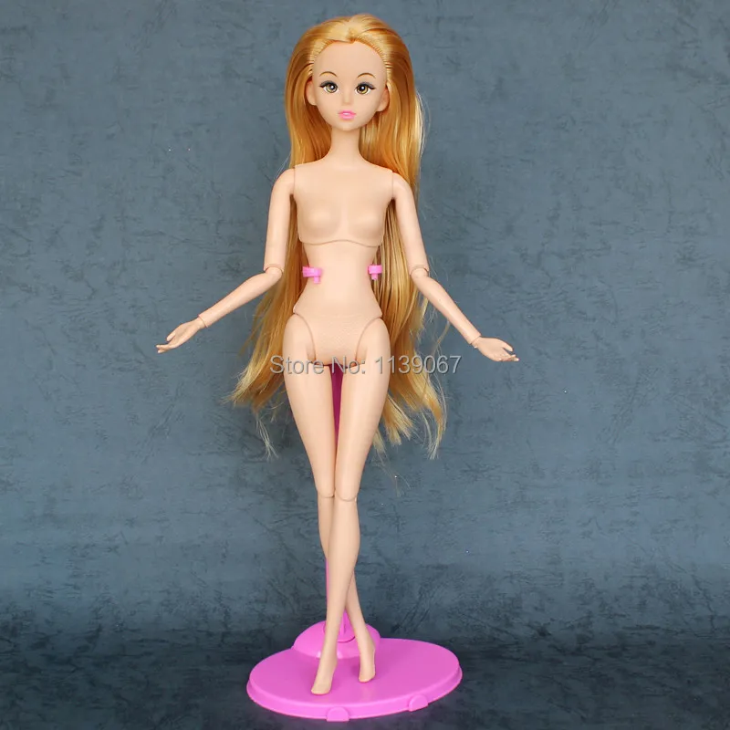 

30cm/11.8" Nude Naked doll Toy / 12 Jointed Movable Flexible Blond Hair For Kurhn Barbie doll Free Shipping Xmas Gift Baby Toy