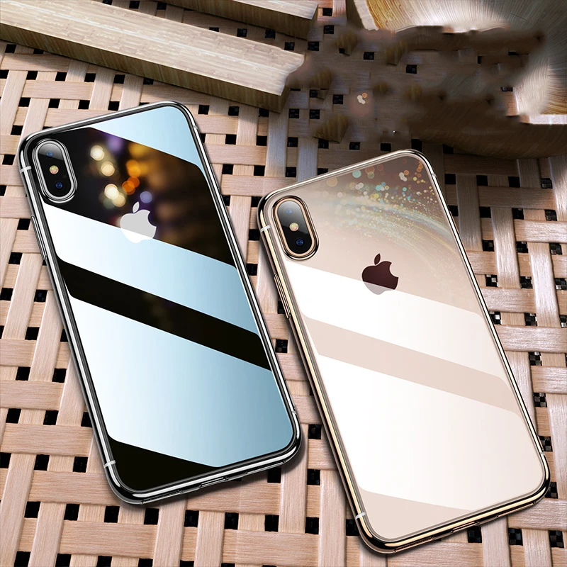С гальваническим покрытием ТПУ мягкий чехол для iPhone 11 Pro 7 8 Plus, 6, 6 S, для iPhone XS Max XR X силиконовый прозрачный футляр с краями, покрытыми металлом чехол