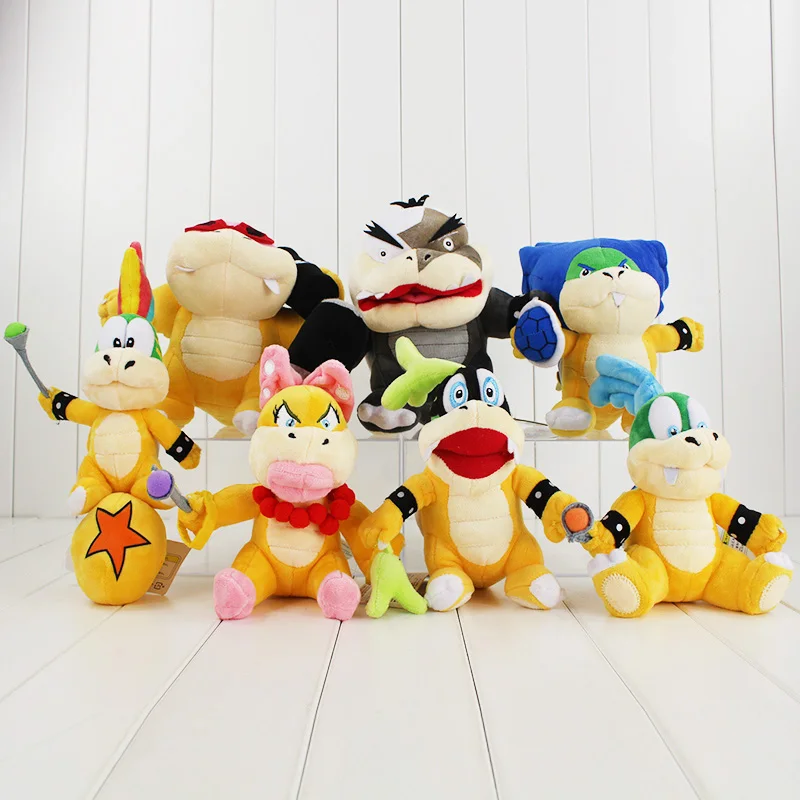 7 видов стилей Super Mario Bros Купа Peluche Giocattoli Bambole Wendy Ларри Iggy Людвиг Roy Мортон Лемми Рождественский подарок