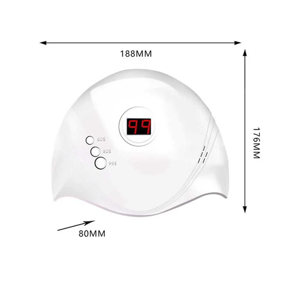 38/48/80 Вт Светодиодная УФ-лампа для ногтей Сушилка для ногтей Гель-лак леча светильник с нижней 10 s/30 s/60 s/99 s низкий таймер Дисплей лампа для сушки ногтей - Цвет: Type 2 36W