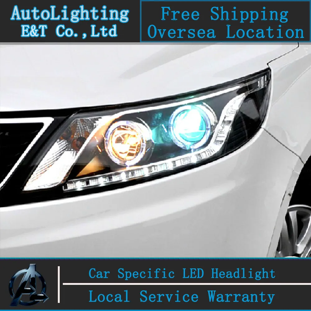 Car Styling LED Head Lamp for Kia K2 headlight assembly Rio LED