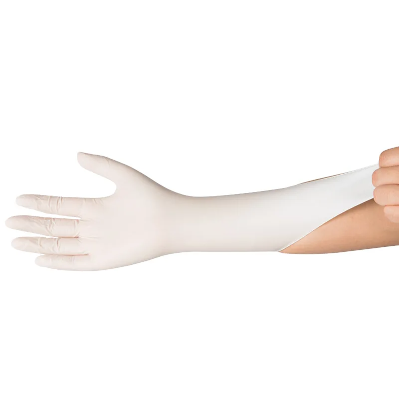 10 пар 12 дюймовые одноразовые хирургические медицинские стерильные латексные перчатки - Цвет: White