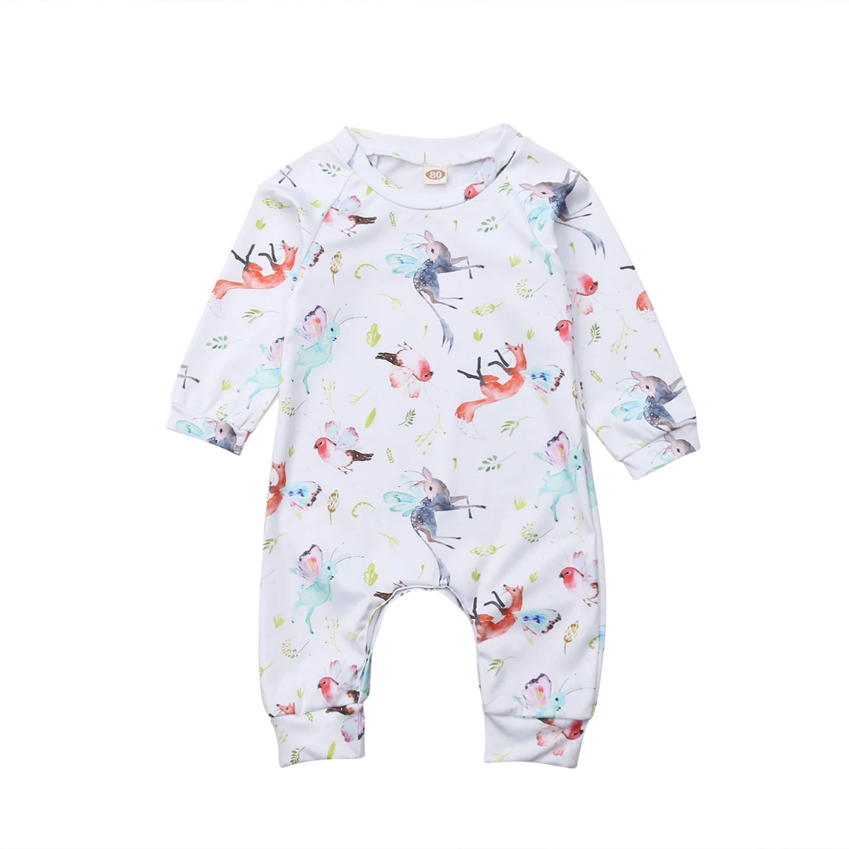 

Newborn Baby Girls Floral Clothing Long Sleeve Romper Cute Floral Cotton Jumpsuit Clothes Outfits Girl 0-24M