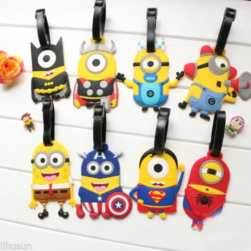 Wholesale 10pcs Cute Cartoon Minion Stereoscopic Rubber Luggage Tag Card Cover | Дом и сад