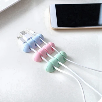 

2 Pcs Silicone Cable Organizer Device Management For Office Home Storage Desktop USB Data Wire Clips Holder Desk Tidy Organiser