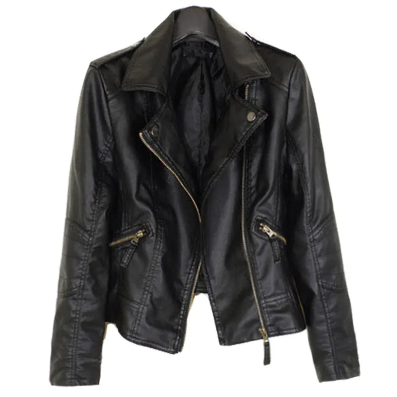 

WSYORE Women Spring Biker Jacket 2019 New Plus Size Casual Autumn Winter Velvet Leather Jacket Coat Faux Leather Jacket NS823