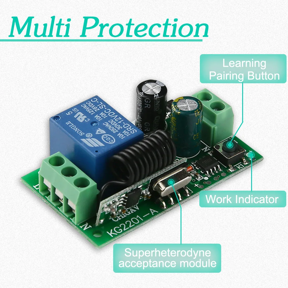 KTNNKG AC 85 в 110 В 220 В 433 МГц Универсальный беспроводной пульт дистанционного управления 1CH релейный модуль приемника для RF 433 МГц пульт дистанционного управления s