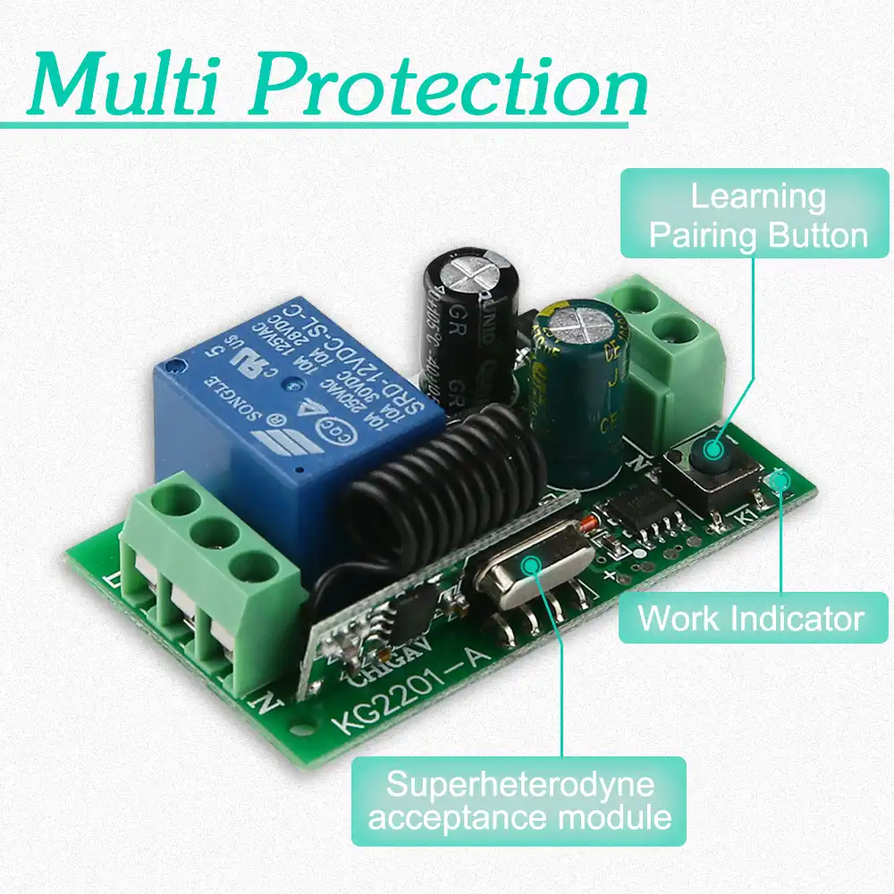 KTNNKG AC 85V 110V 220V 433Mhz Universal Wireless Remote Control Switch