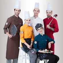 2016 Winter Long Sleeve Waiter Clothing High Quality Restaurant Uniforms Shirts For Womens Colored Chef Jackets