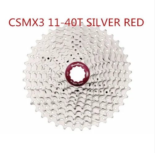 Sunracing 10 скоростей CSMS3 CSMX3 11-40 t/11-42/11-46 t mtb велосипед свободные колеса кассета широкое соотношение mtb велосипед кассета - Цвет: MX3 40T silver red