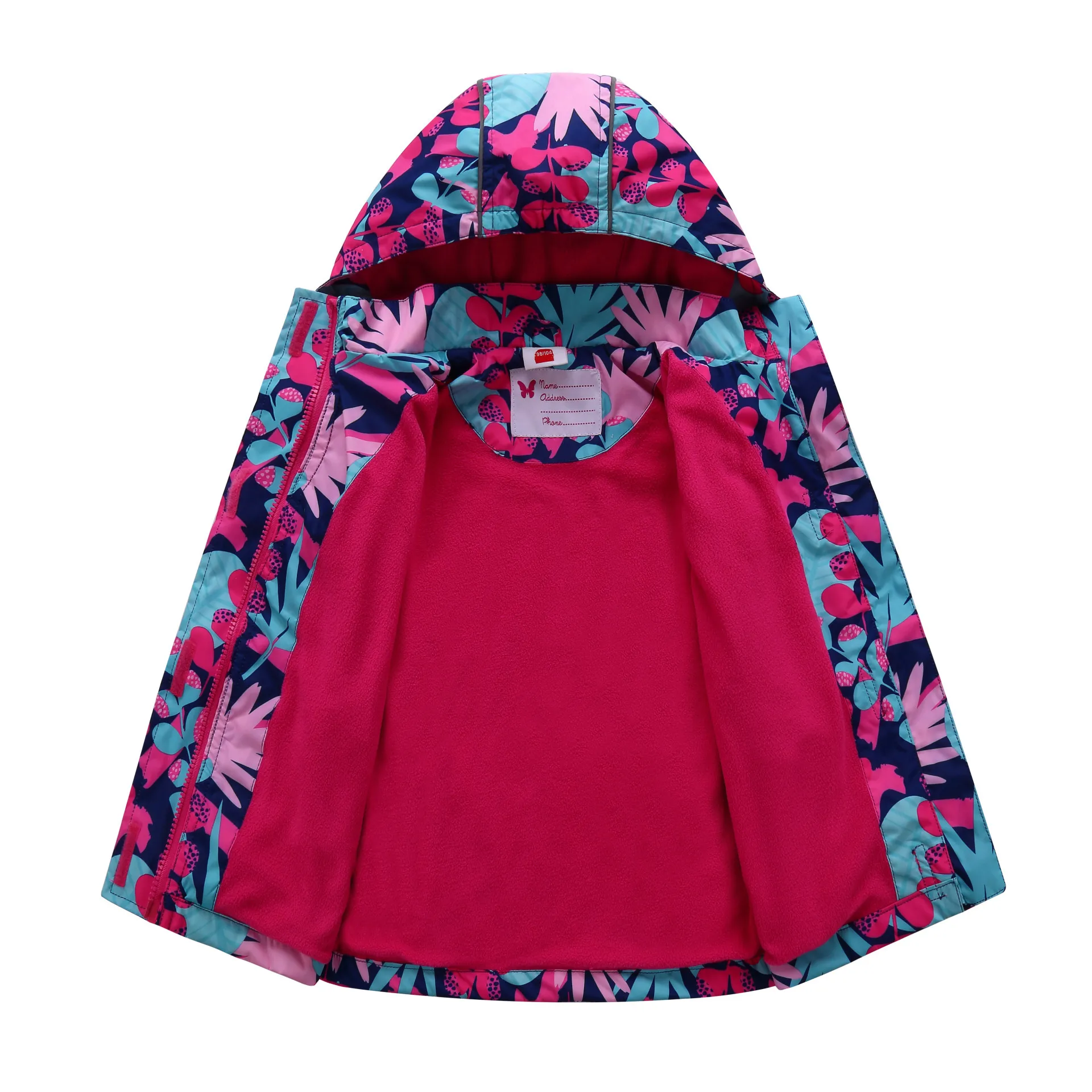 Распродажа, осенне-зимняя куртка для девочек, ветровка для детей, разноцветное дождевик, детский спортивный блейзер с флисом, водонепроницаемый для девочек