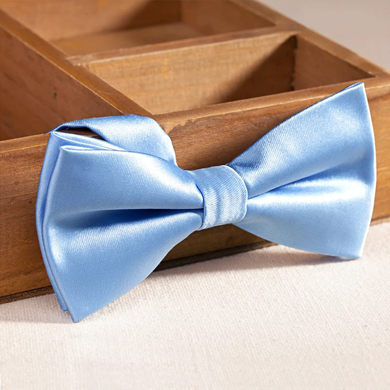 Novedad 2019! pajaritas de moda para hombre de doble tela, pajarita azul cielo sólido, Nudo de mariposa para fiesta de y caja de regalo con pajarita|bow tie men|bow