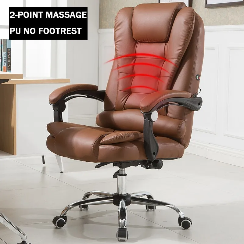 Высокое качество Tps-906 Boss Poltrona стул из синтетической кожи с подставкой для ног 7 точек Массажная офисная мебель Silla Gamer - Цвет: brown 2 massage