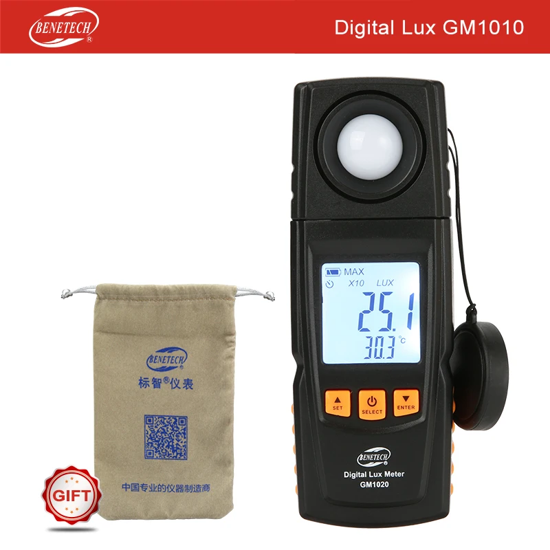 

Digital Lux Meter Light Intensity Meter Tester USB software CD GM1020 BENETECH