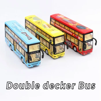 

Double desk Saving Tram 1:32 Scale Metal Simulation Toy Voice Broadcast Bus Alloy Car Gift For Children Boys Speelgoed