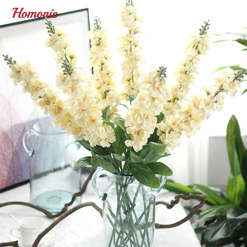 

90cm Delphinium silk flower artificial Europe Style wedding hyacinth white artificial flowers bouquet for home party decoration