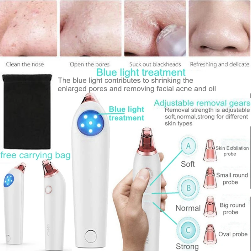 

Xpreen Blackhead Extractor Tool Vacuum Blackhead Remover Rechargeable Pore Cleaner Comedone Extractor