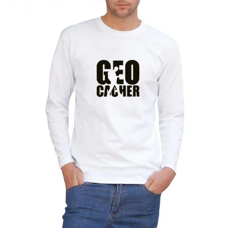 Новая Осенняя хлопковая футболка с длинными рукавами для мальчиков, модная футболка с принтом геокера, креативная футболка для мужчин, топы в стиле хип-хоп